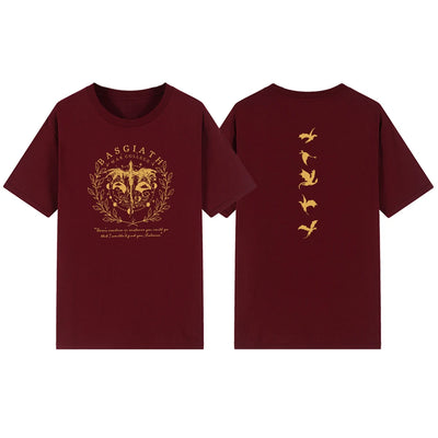 Fourth Wing Double-Sided T-Shirt Basgiath War College T Shirt Dragon Rider Tshirts Women Clothing Vintage T-shirt Bookish Tee