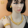 ANIID African Jewelry Set Big Necklace Dubai Ethiopian Gold Color Jewelery Earring Bracelet For Women Bridal Choker Wholesale