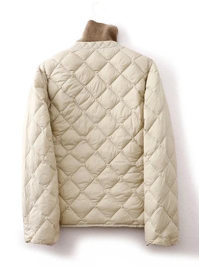 Quilted Women's Jacket 2023 Autumn Winter New Stand Collar Women's Coat Korean Fashion Long Sleeve Tops Jacket Female Clothing